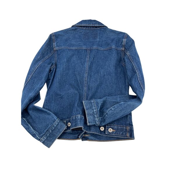 Guess Women's Denim Jacket Medium Blue Button-Front Long Sleeve - Picture 6 of 6